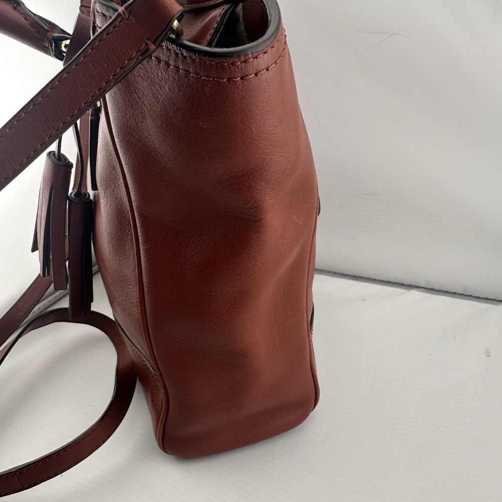 Coach Legacy Mini Tanner Satchel Cognac Shoulder Bag Tassel Classic Office - Picture 4 of 11